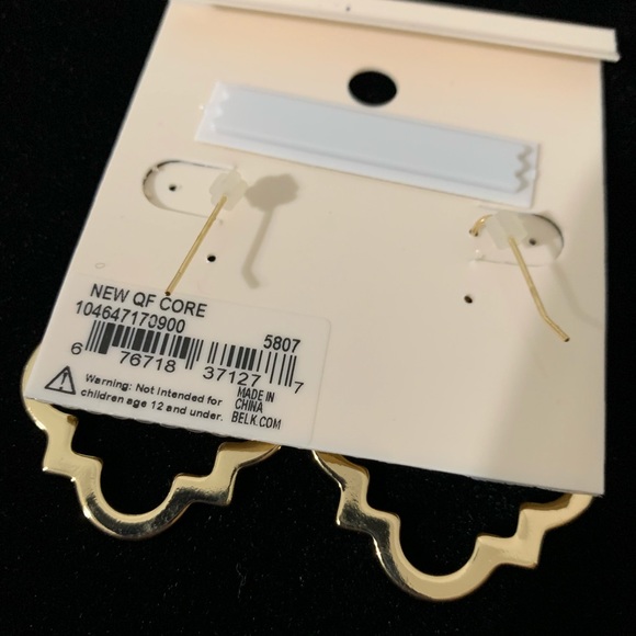 Crown & Ivy Ornate Goldtone Dangle Earrings - Picture 3 of 4